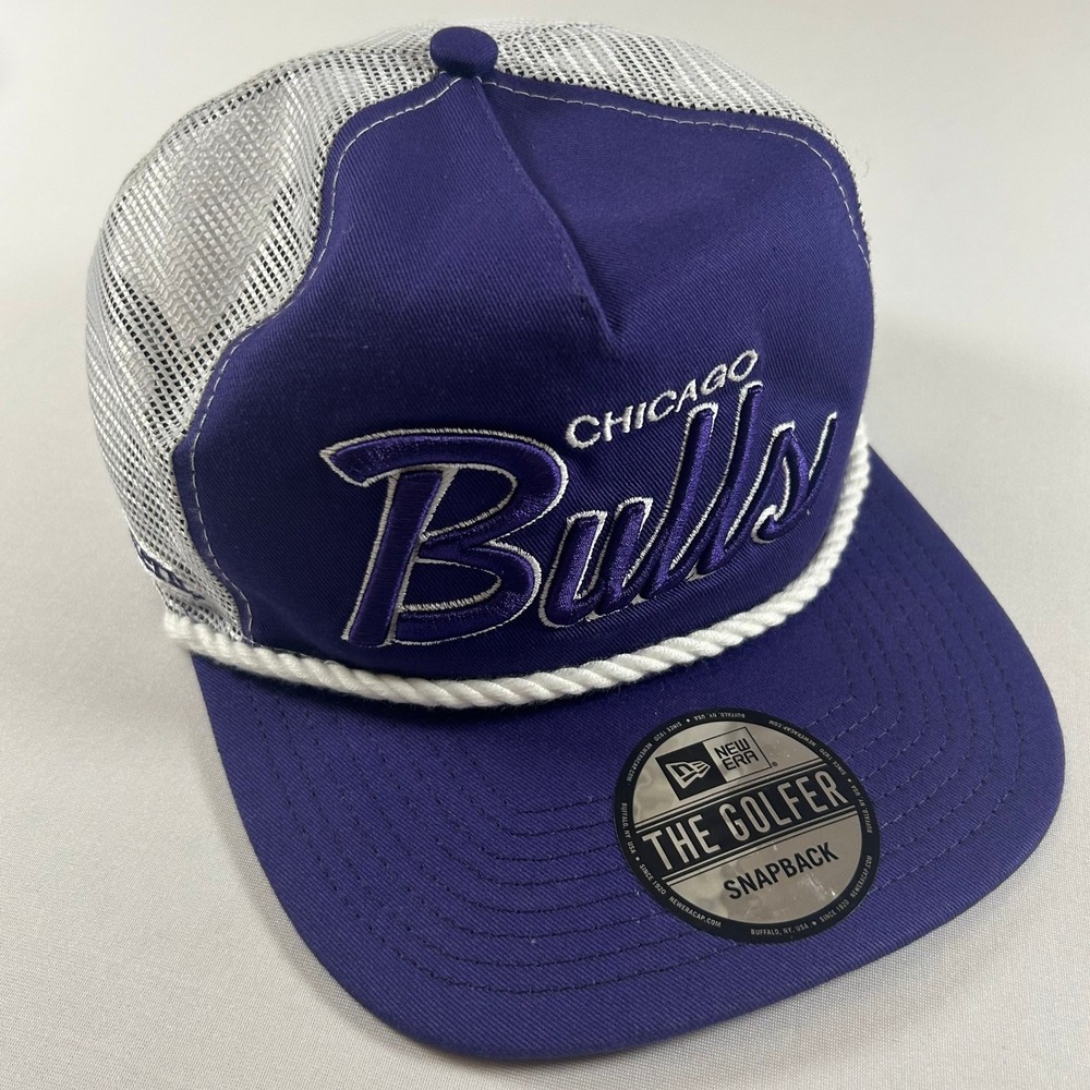 VTG 90s Chicago Bulls Northwestern The Golfer Snapback Mesh Rope Hat New Era NWT